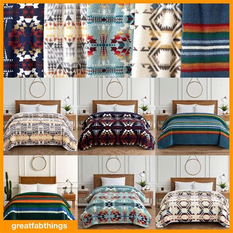 Pendleton Sherpa Reversible Fleece Blanket Select Twin Queen King FREE FAST SHIP | eBay