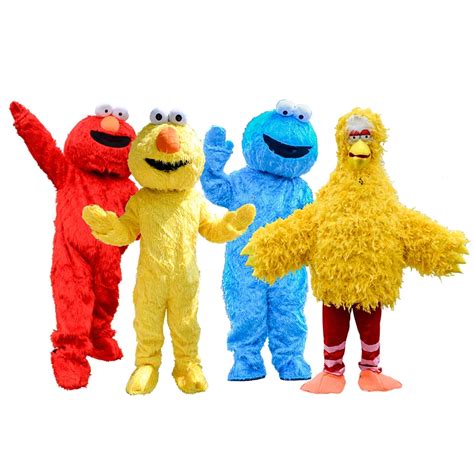 Elmo mascot costume for sale plush Elmo mascot costume role costume, cartoon Costume Red Blue ...