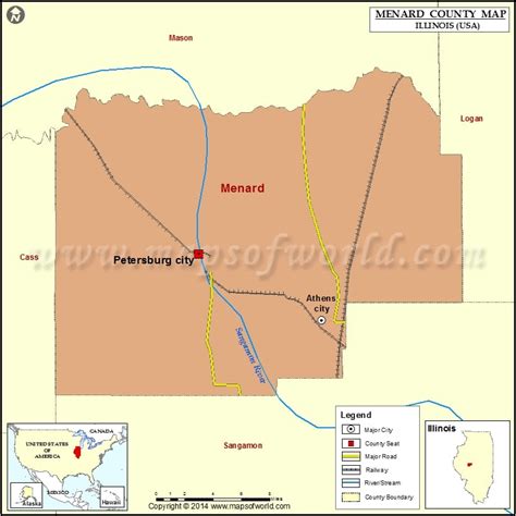 Menard County Map, Illinois