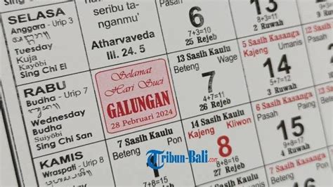 Galungan Kuningan 2024 dalam Kalender Bali, Inilah Rangkuman Jadwal Hari Raya Hindu Selengkapnya ...