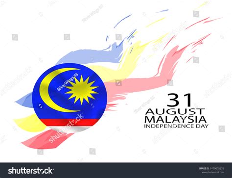 Vector Illustration Malaysia Flag Independence Day Stock Vector ...