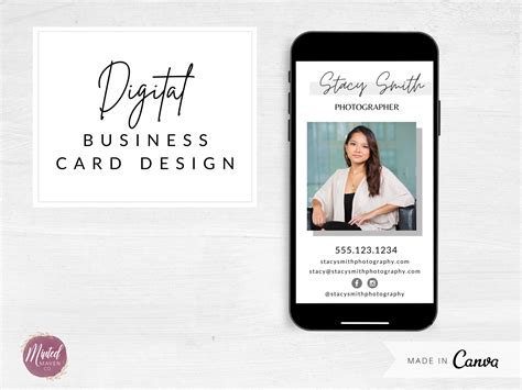 Modern Digital Business Card Design with Photo Custom | Etsy