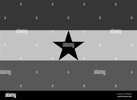 Ghana flag - greyscale monochrome vector illustration. Flag in black and white Stock Vector ...