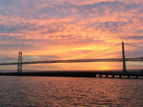 Sunrise Over Bay Bridge Free Stock Photo - Public Domain Pictures