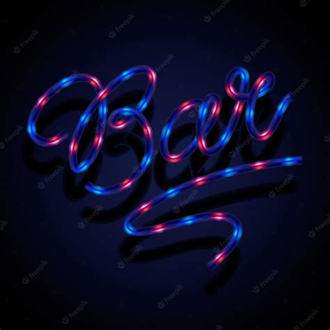 Premium Vector | Glowing neon sign bar vector illustration