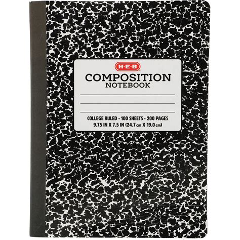 H-E-B College Ruled Composition Notebook - Black - Shop Notebooks at H-E-B