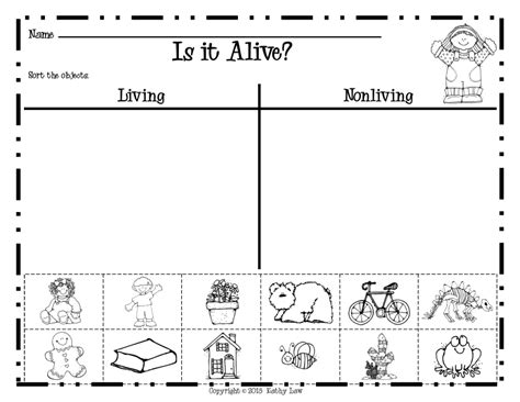 Free Printable Living And Nonliving Worksheets For Kindergarten