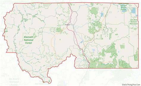 Map of Siskiyou County, California - Thong Thai Real