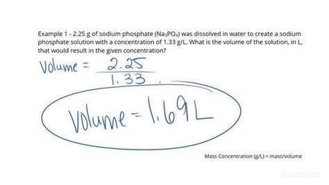 Volume Formula Chemistry