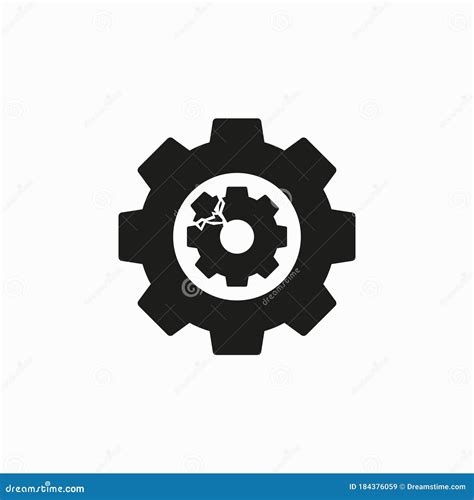 Vector Design Illustration of a Broken Gear Wheel. Stock Vector - Illustration of dangerous ...