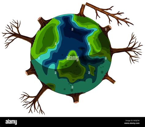 A deforestation earth icon illustration Stock Vector Image & Art - Alamy