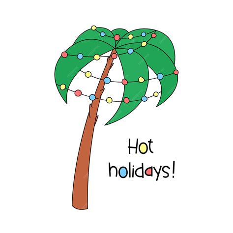 Premium Vector | Christmas palm tree vector illustration funny ...