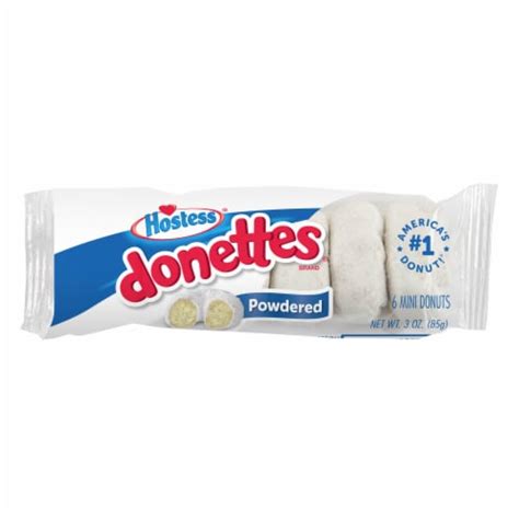 HOSTESS Powdered Sugar DONETTES, Single Serve, 6 ct / 3 oz - Ralphs