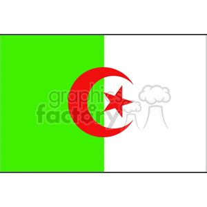 flag of Algeria crescent moon & star clipart. Commercial use GIF, JPG, WMF, SVG clipart # 148572 ...