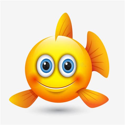 Emoticon Bonito Dos Peixes, Emoji - Vector a Ilustração Ilustração do Vetor - Ilustração de ...