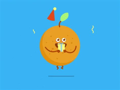 Orange Happy Birthday Clip