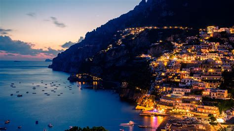 Amalfi Coast At Night-Cities HD Wallpaper-1920x1080 Download | 10wallpaper.com