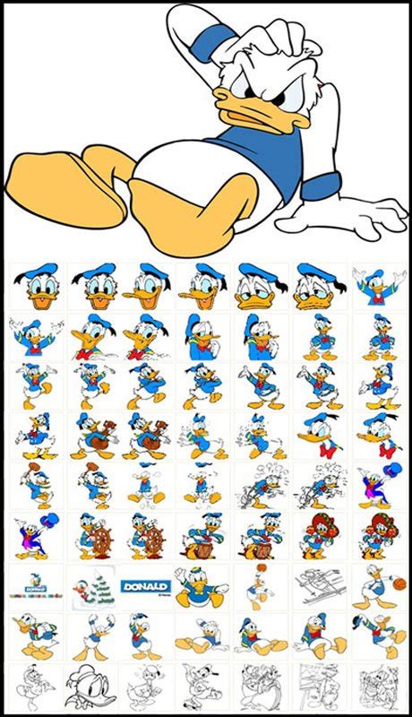 Classic cartoon style image of Donald Duck Free Vector Download | FreeImages