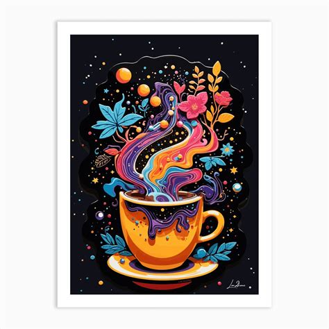 Fantasy Black Coffee Art Print by LM2Kone - Fy