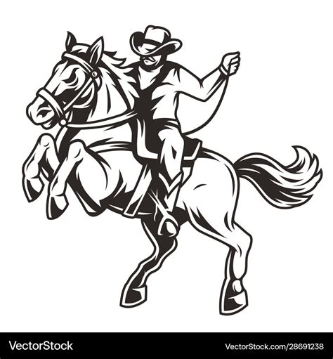 Cowboy riding horse vintage concept Royalty Free Vector