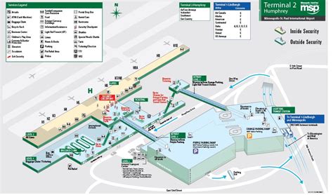 MSP Terminal 2 (Humphrey) | Newark airport, Airport map, Airport terminal