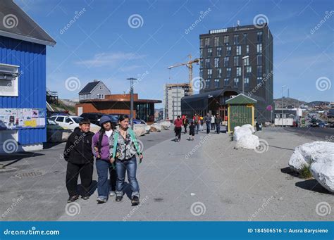 People on the Street of Nuuk - Capital City of Greenland Editorial ...