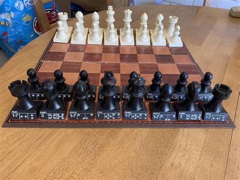 This chess set from 1972 has the valid moves for each piece stamped on ...