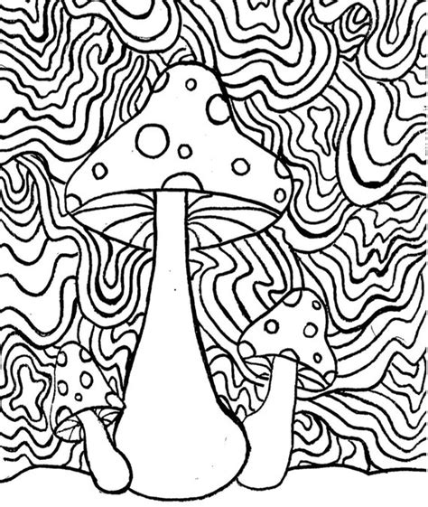 Trippy Mushroom Coloring Pages For Adults - Shroom Coloring Pages At ...