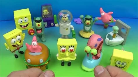 2004 SPONGEBOB SQUAREPANTS THE MOVIE SET OF 12 BURGER KING KID'S MEAL TOY'S VIDEO REVIEW - YouTube