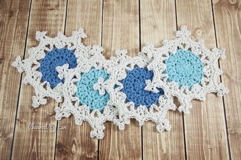 Free Snowflake Coasters Pattern | Crochet coaster pattern, Holiday crochet, Crochet patterns