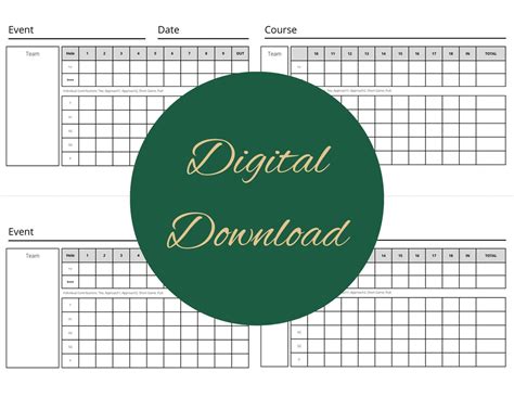 Printable Golf Scramble Scorecard and Contributions Tracker - Etsy