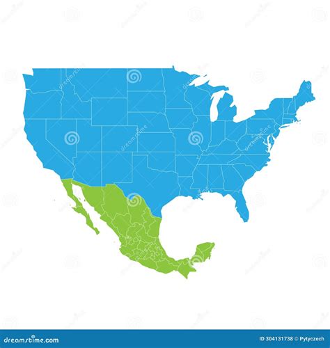 Mexico Political Map Of Administrative Divisions Vector Illustration ...