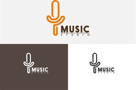 Music studio logo sets microphone symbol and text Free vector in Adobe ...