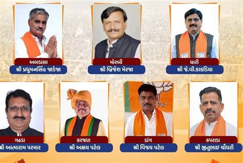 BJP nominate 7 candidates on By-Elections in Gujarat