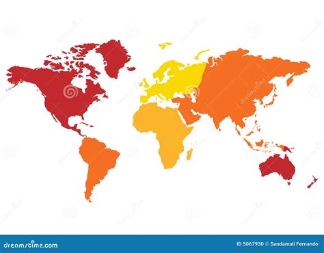 World Map Continents Stock Photo - Image: 5067930