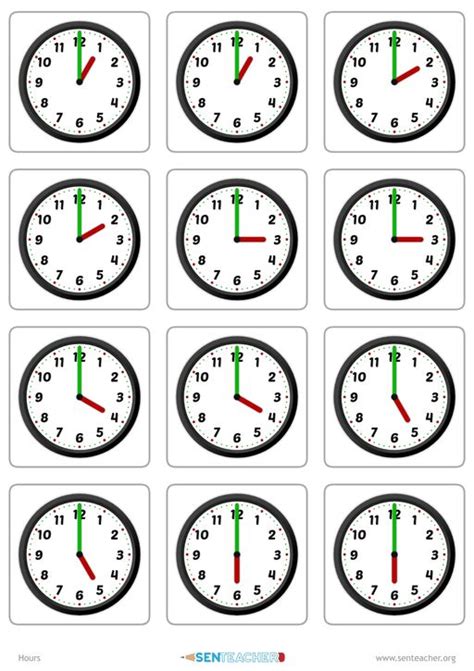 Create clock face matching cards with various times | Clock card, Telling time printable, Time ...