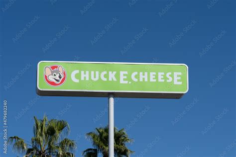 Orlando, Fl, USA - January 6, 2022: A Chuck E. Cheese restaurant pole ...