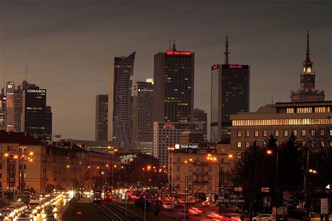 Night Skyline and Cityscape of Warsaw image - Free stock photo - Public Domain photo - CC0 Images