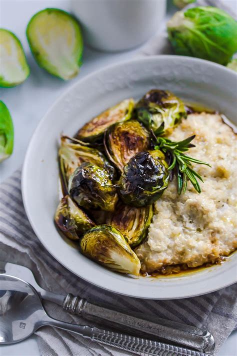 Maple Glazed Brussels Sprouts with Quinoa Risotto - Plant Craft