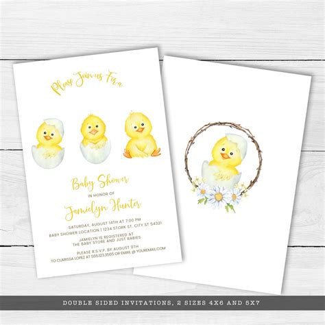 Baby Chick Invitations Farm Animal Baby Shower Invitations - Etsy