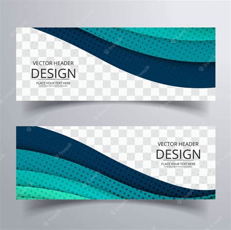 Free Vector | Blue wavy banners