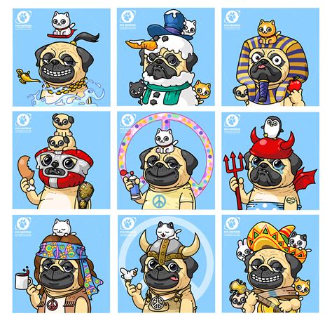 pug dog character NFT on Behance