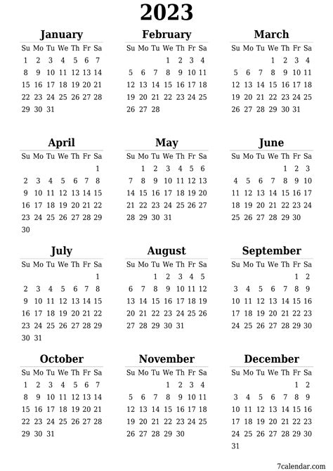 Three Year Calendar 2023 To 2025 – Printable Template Calendar