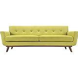 Amazon.com: Modway Engage Mid-Century Modern Upholstered Fabric Loveseat in Wheatgrass : Home ...