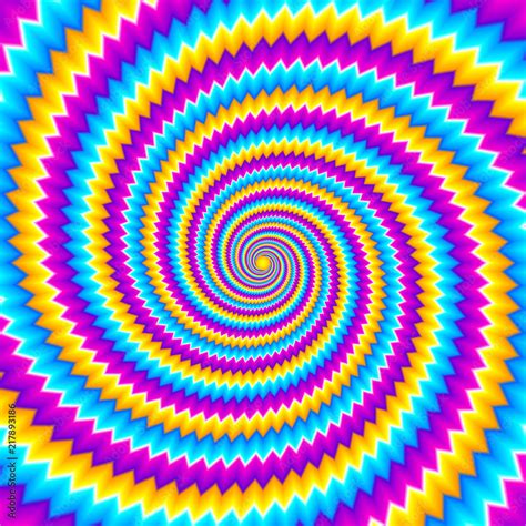 Colorful spirals. Optical illusion of movement. Stock Vector | Adobe Stock