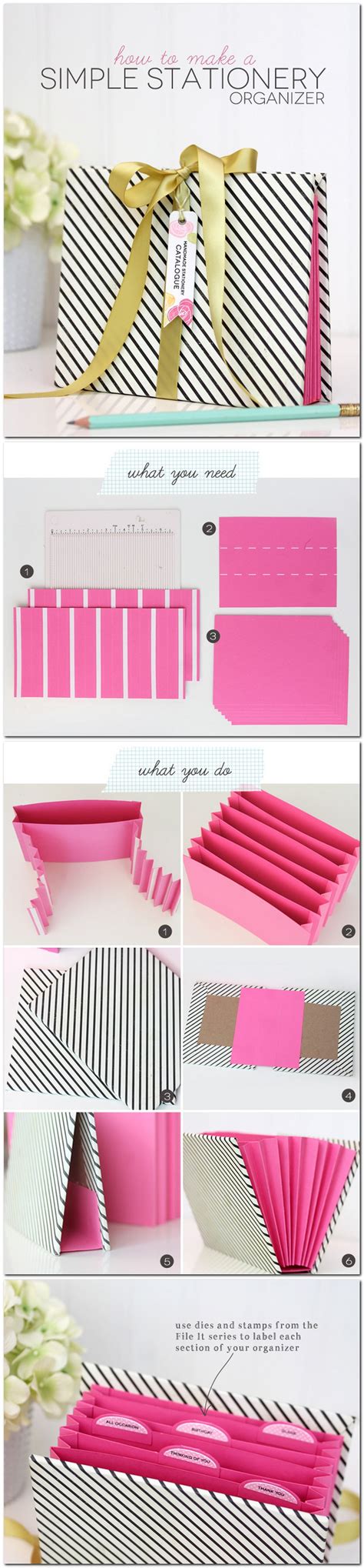 How to make a simple Stationery Organizer // DIY Clasificador carpeta Diy Stationery Organizer ...