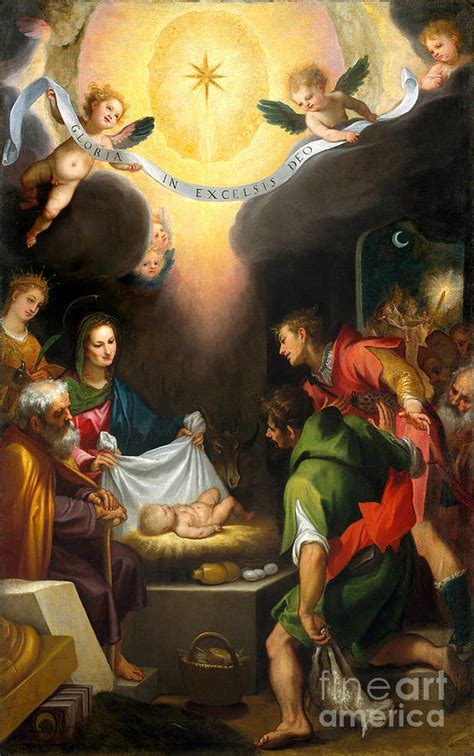 The Birth of Jesus on Christmas classic painting no.4 Painting by ...