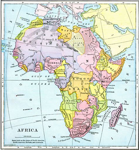 Old Colonial Map Of Africa