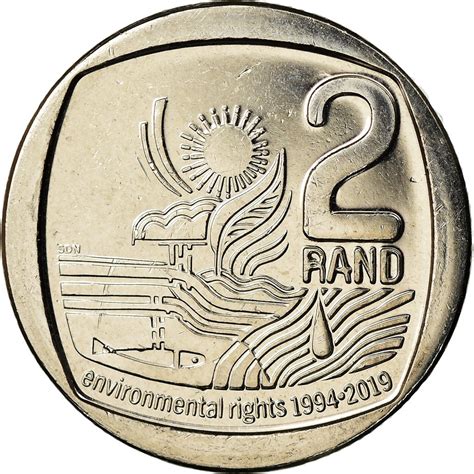 Two Rand 2019 Environmental Rights, Coin from South Africa - Online ...