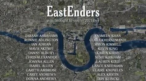 At the end of each year, Eastenders include all the writers, directors and cast for that year in ...